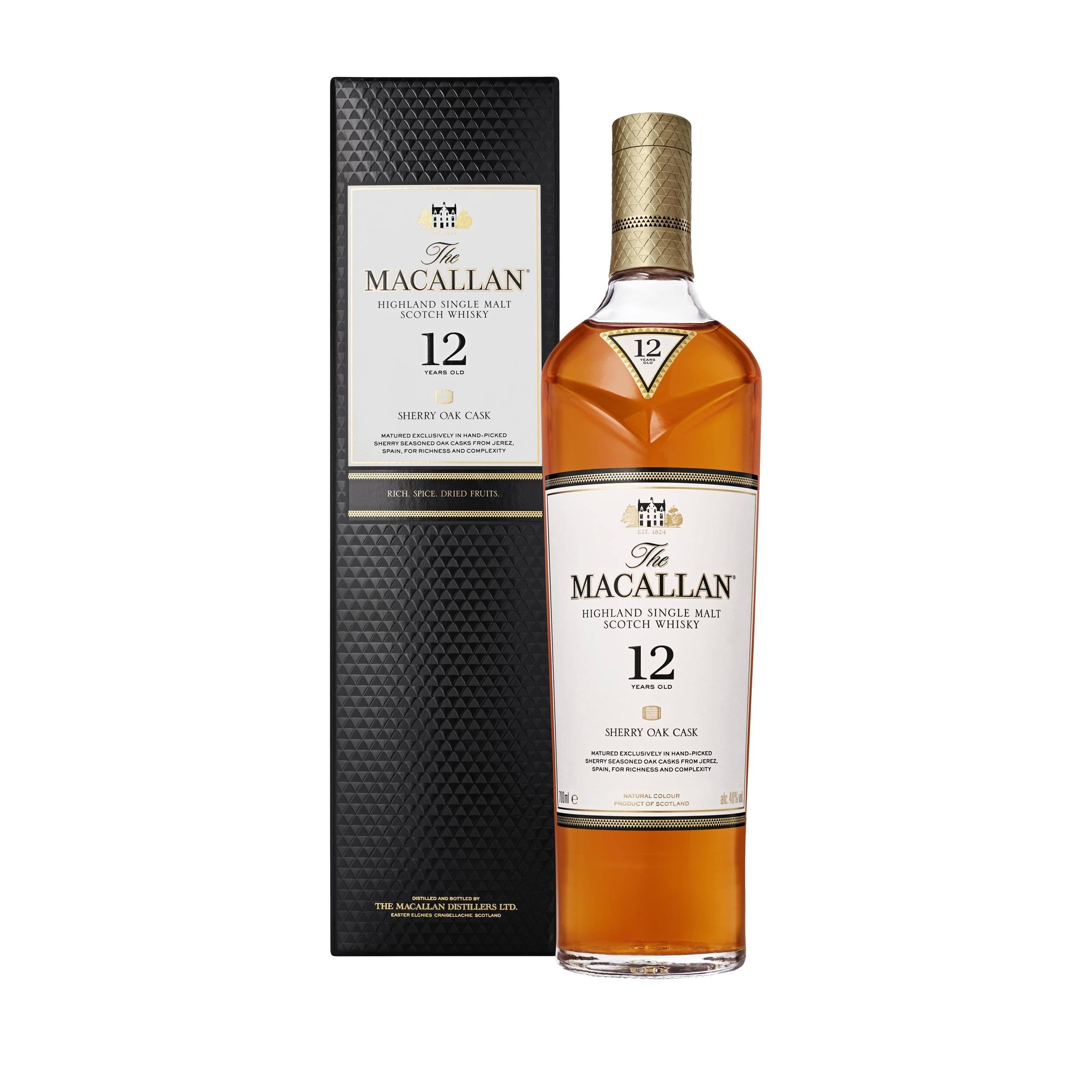 The Macallan 12 Years Sherry Oak Single Malt Scotch Whisky Bk Wine Depot