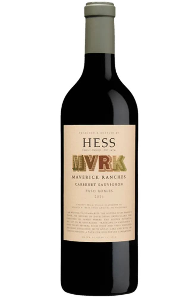 Bottle of Hess Maverick Ranches Cabernet Sauvignon Pasos Robles