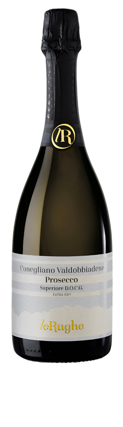 bottle of  Le Rughe Prosecco DOCG Valdobbiadene superiore