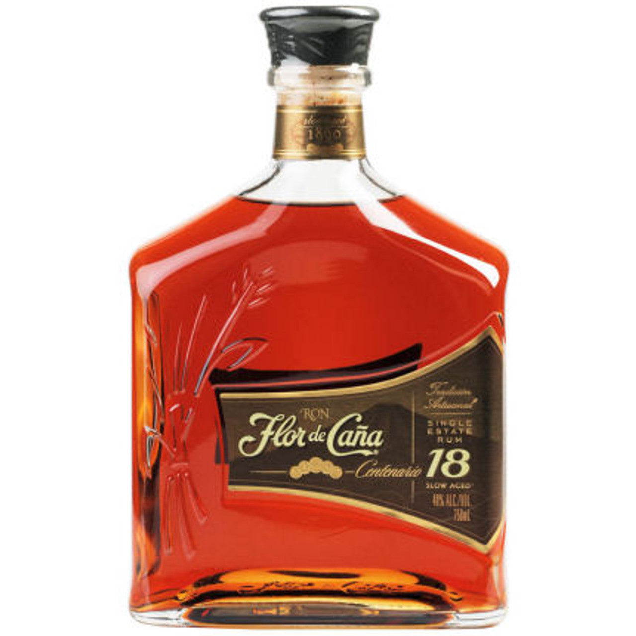 bottle of Flor De Cana Rum Anejo Oro 18 years