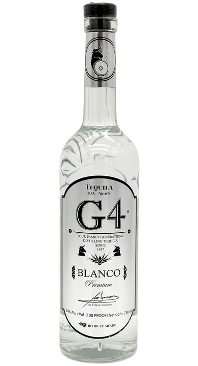 bottle of G4 Tequila Blanco High Proof Tequila Blanco