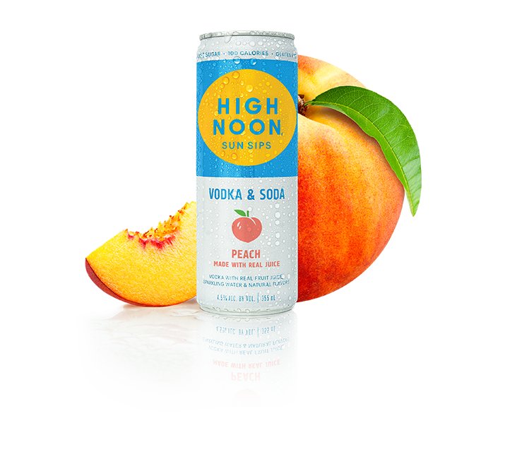 High Noon Sun Sips Vodka & Soda Peach - Bk Wine Depot Corp