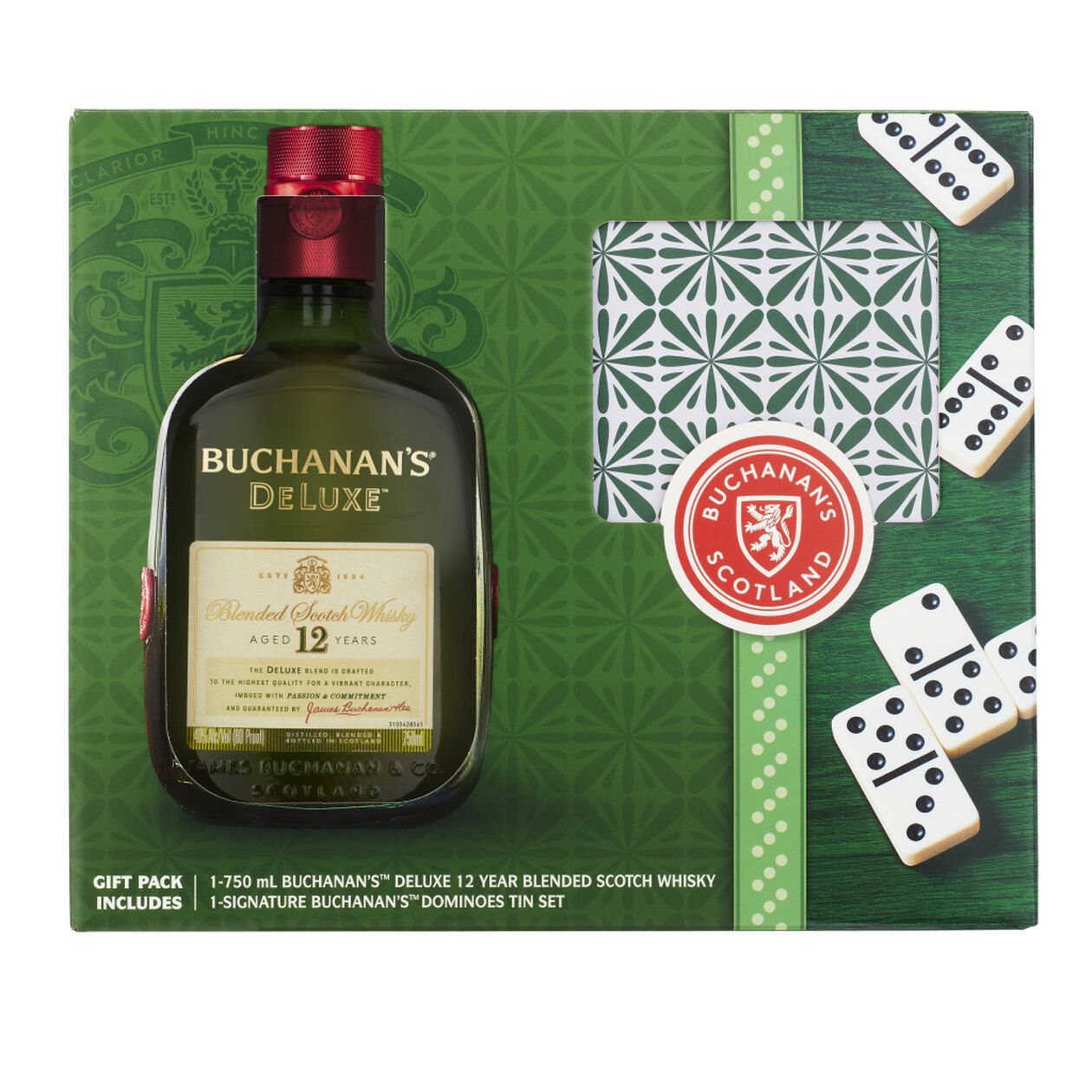 The Buchanan's Deluxe 12 Year Old Whisky with Dominoes Set - Bk Wine Depot Corp